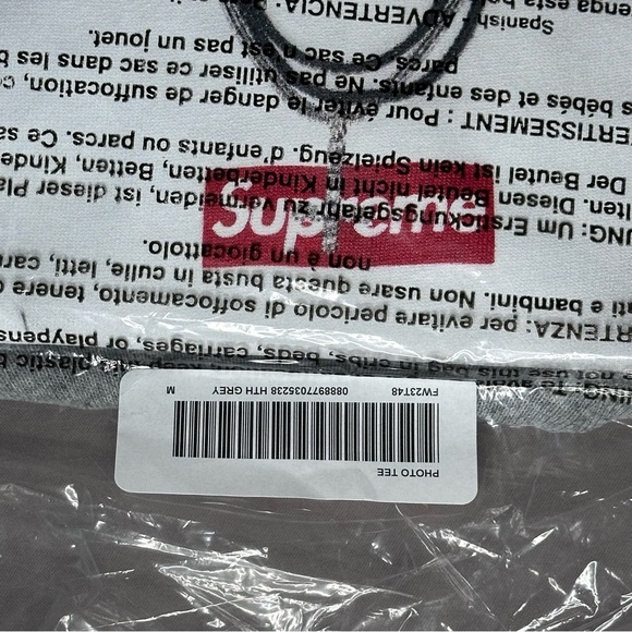 NWT FW23 SUPREME NBA YOUNGBOY PHOTO TEE MEDIUM HEATHER GREY DEADSTOCK UNOPENED - Picture 3 of 5